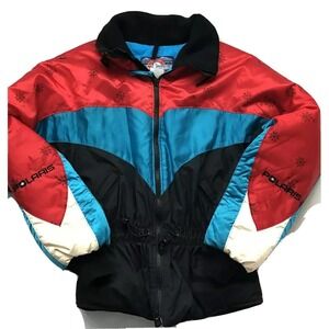 Polaris Jacket Women Medium Snowmobile Winter Coat USA Union Made VTG Racing